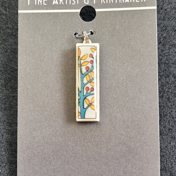 Jewelry - Rectangle Pendant - "Blue Branch"